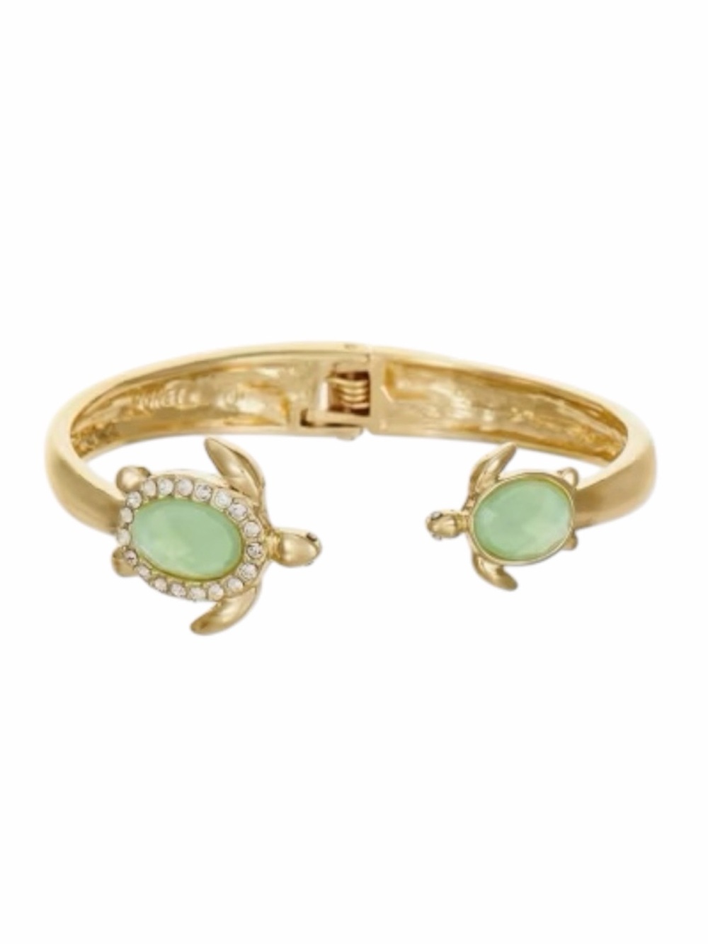 Monet Jewelry Turtle Womens Green Glass Bangle Bracelet